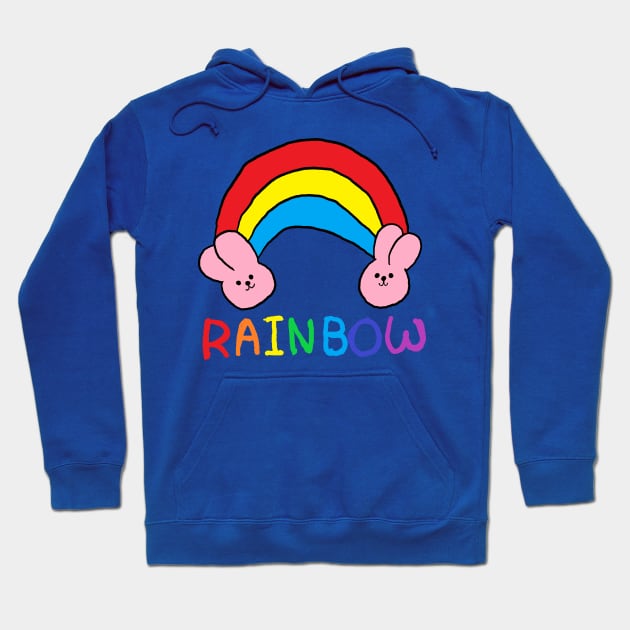 rainbow rabbit Hoodie by zzzozzo